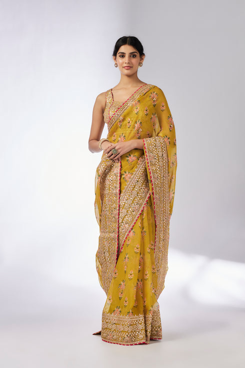 Masoom Saree Set - Mustard